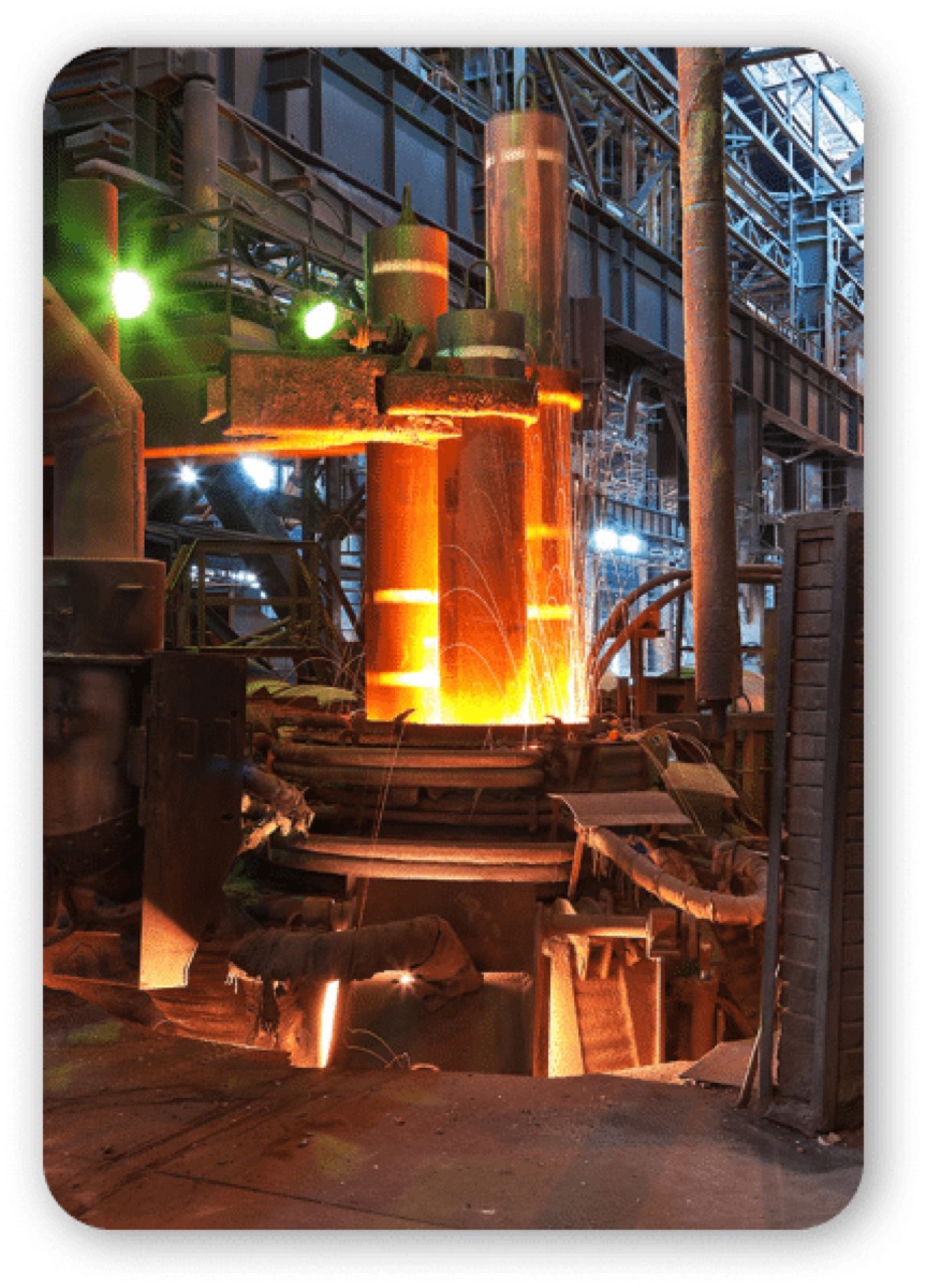 Steel melting furnace at a steelworks